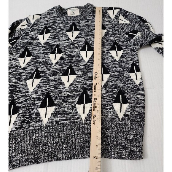 Gant By Michael‎ Bastian Sweater Mens Medium Gray Black Marled Knit Crewneck - Picture 7 of 8